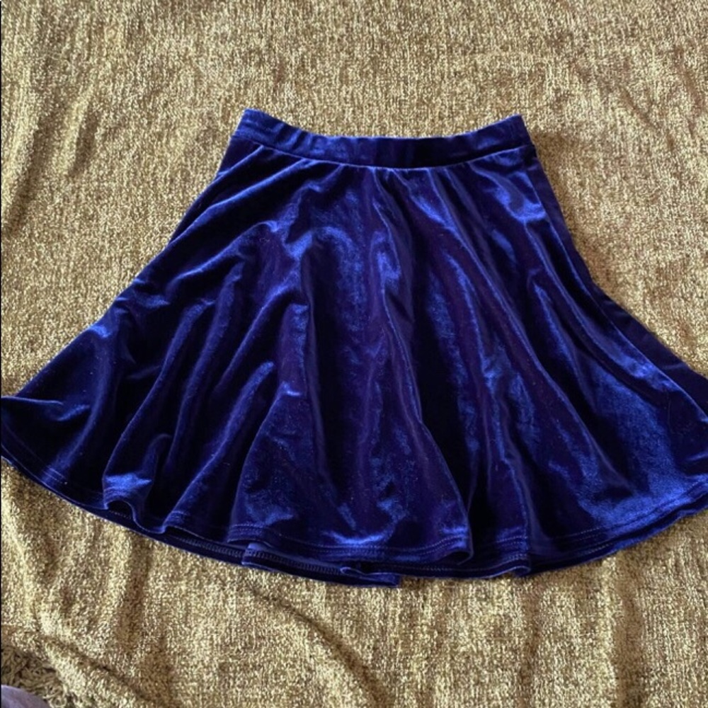 Navy velvet skater skirt by LA Hearts @ Pacsun